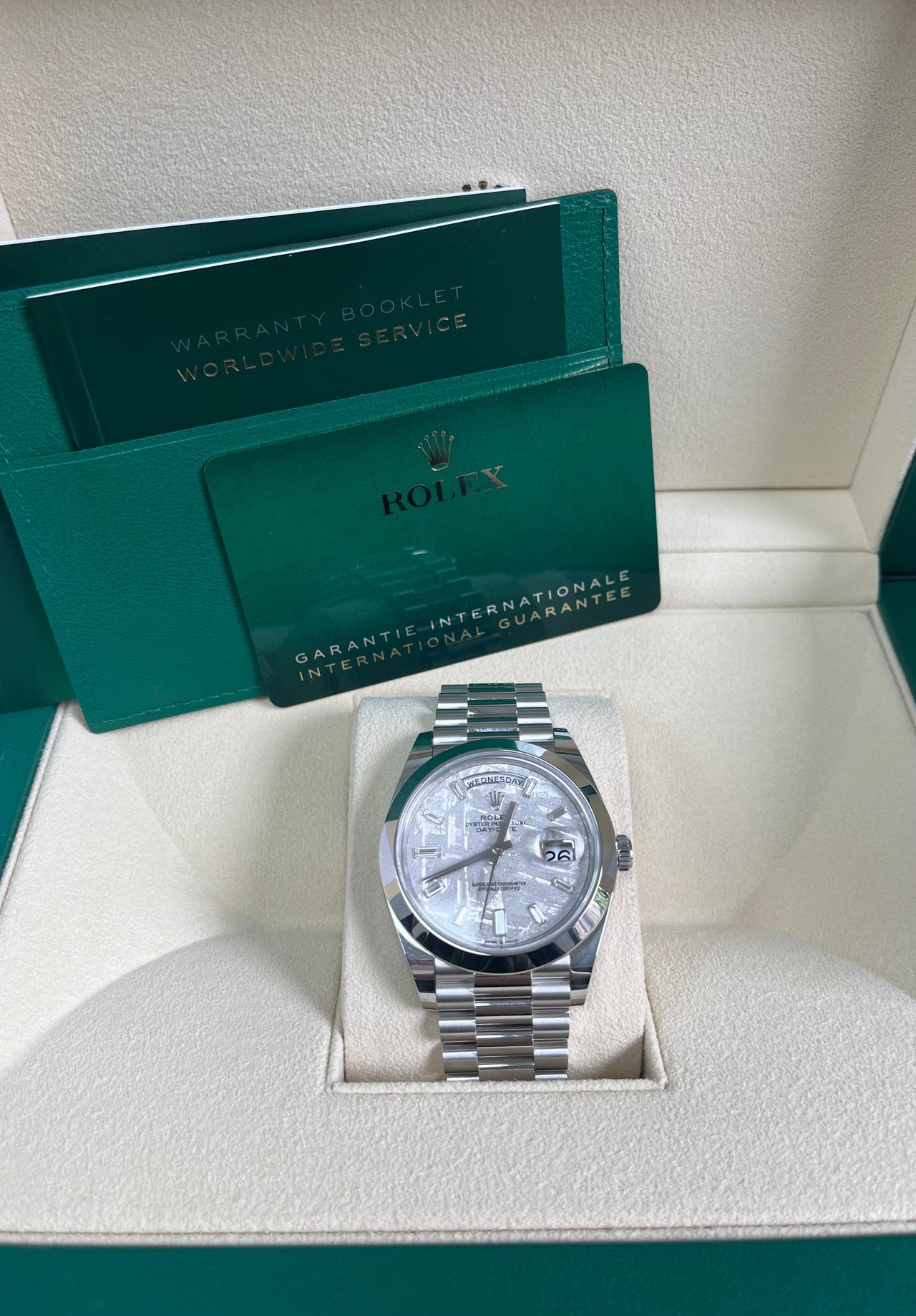rolex day-date platinum meteorite
