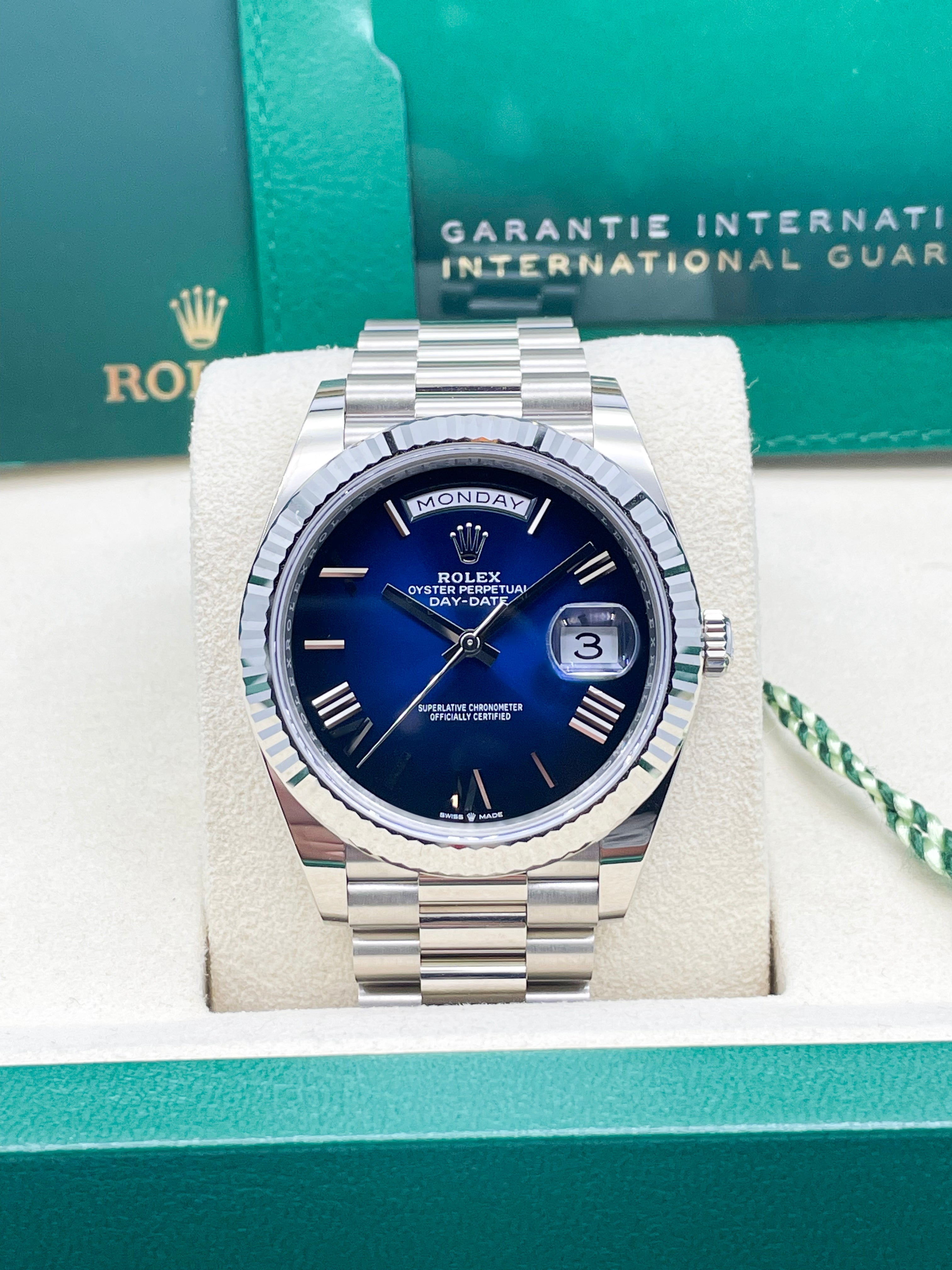 Rolex Day-Date White Gold Blue