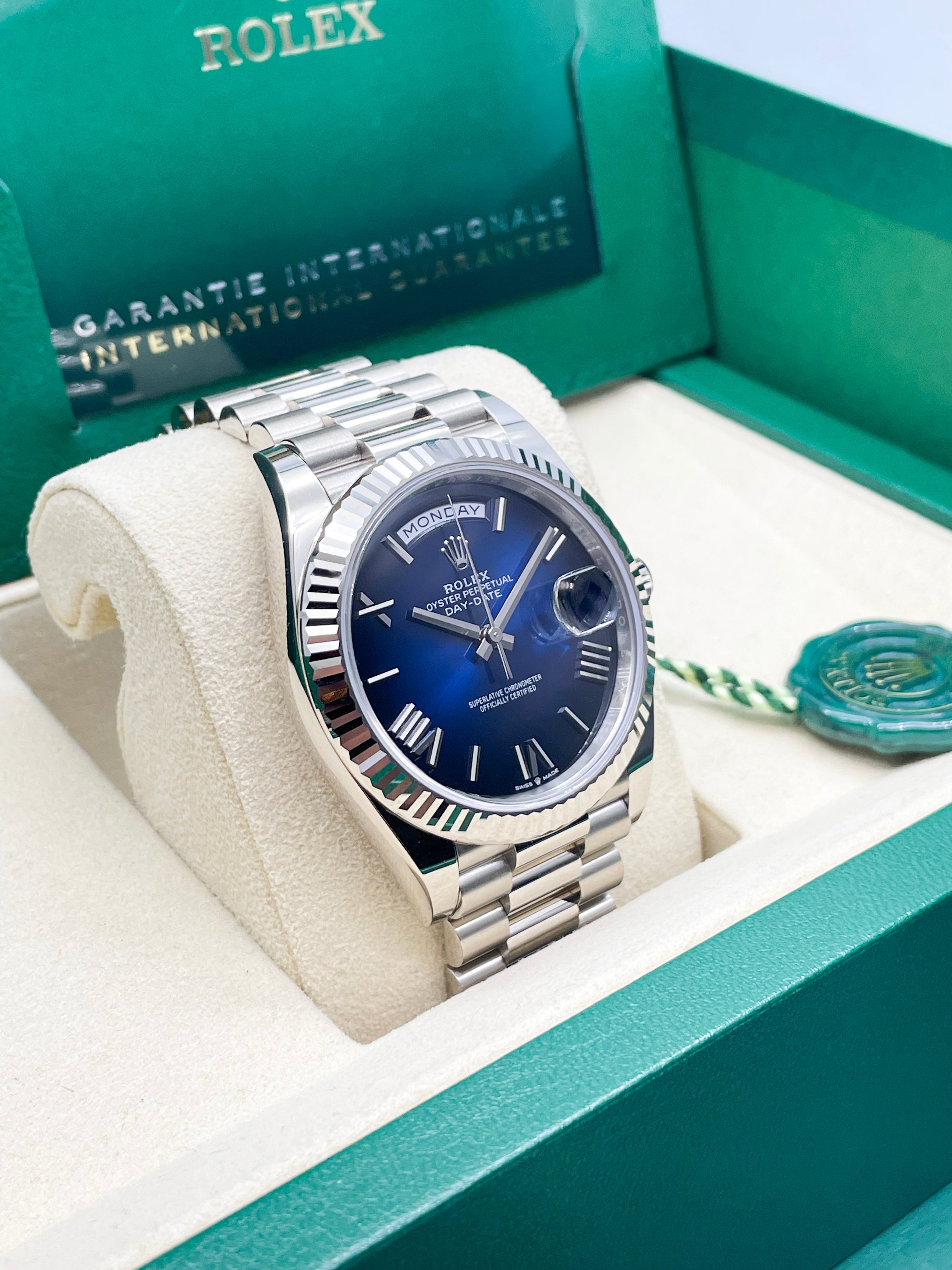 Rolex Day-Date White Gold Blue