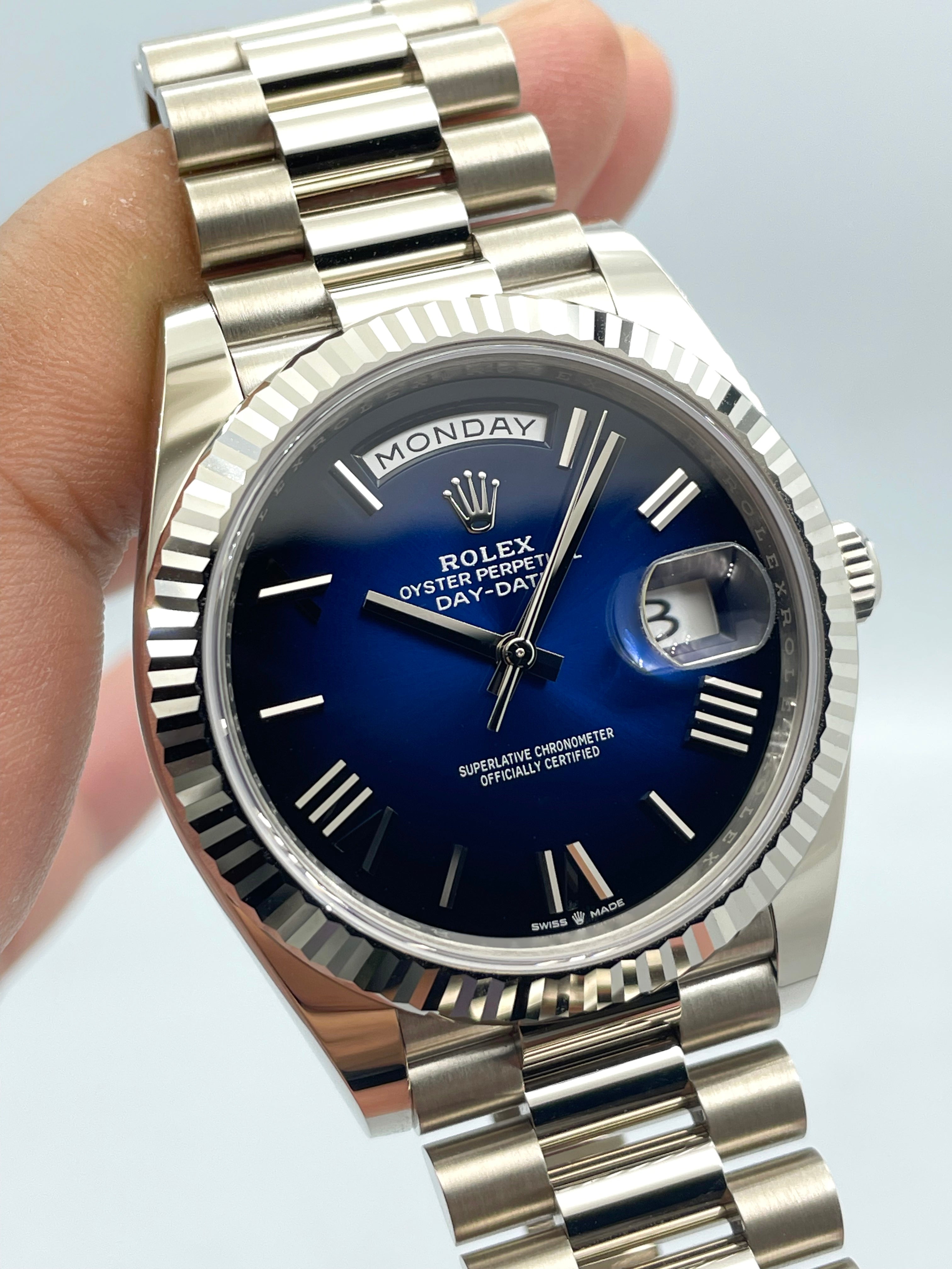 Rolex Day-Date White Gold Blue