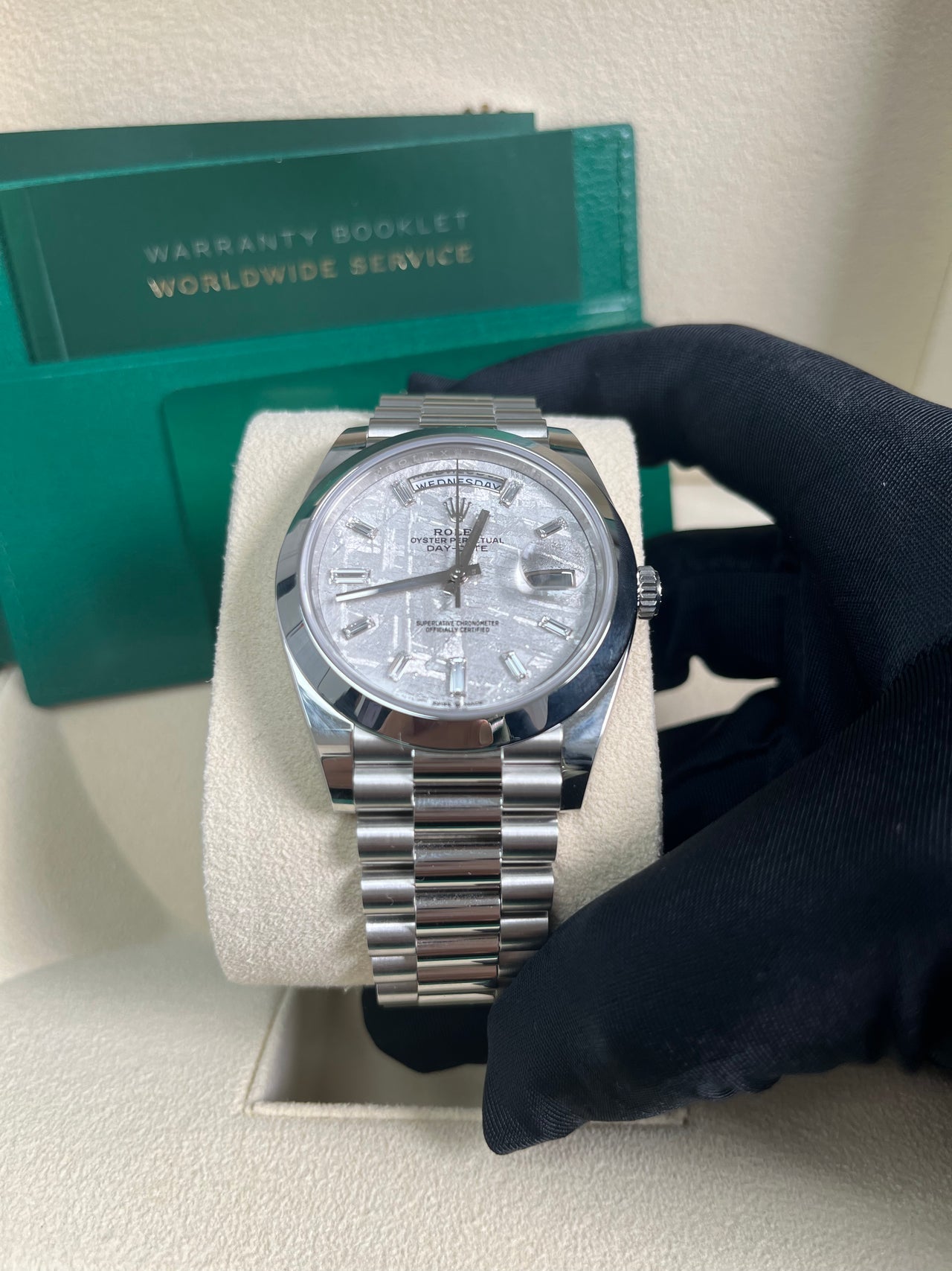 rolex day-date platinum meteorite